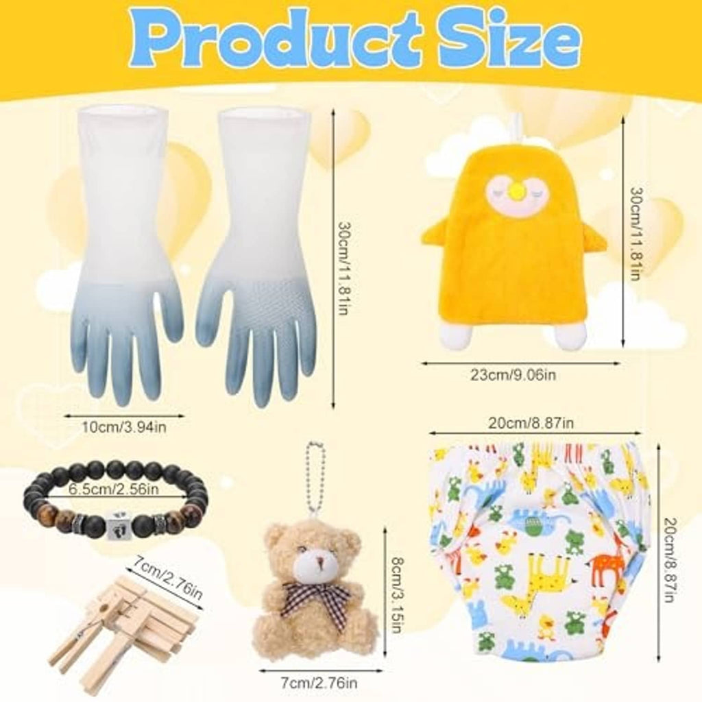Black dad apron size chart showing apron length, width, and pocket placement