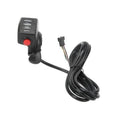 E-bike thumb speed controller, black housing with red button and cable lead