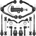 Suspension control arm, ball joint, and tie rod end parts set with black components