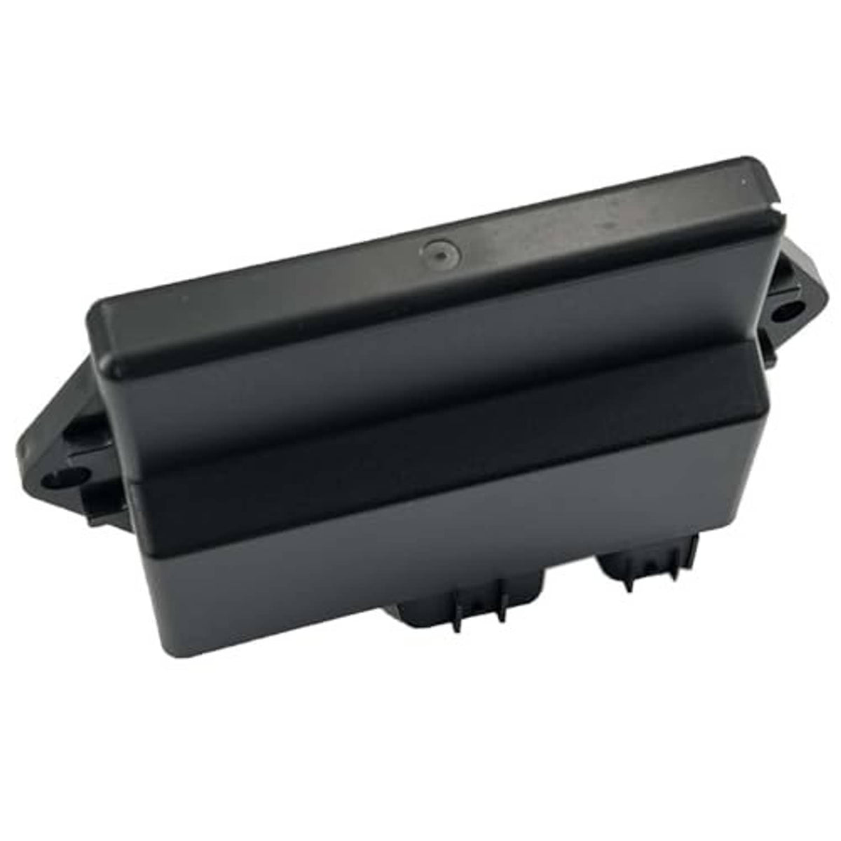 Black CDI ignitor module unit angled view with side mounting brackets and top slot detail.