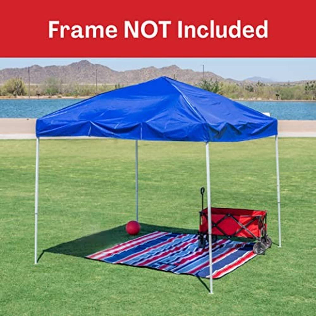 Blue 8x8 pop-up canopy top replacement cover on frame, top-only