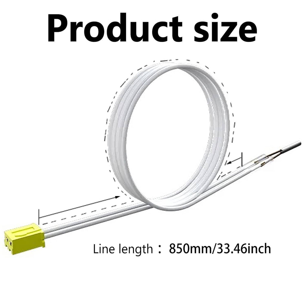 3D printer heater and thermistor cable set with white wiring and metal sensor leads