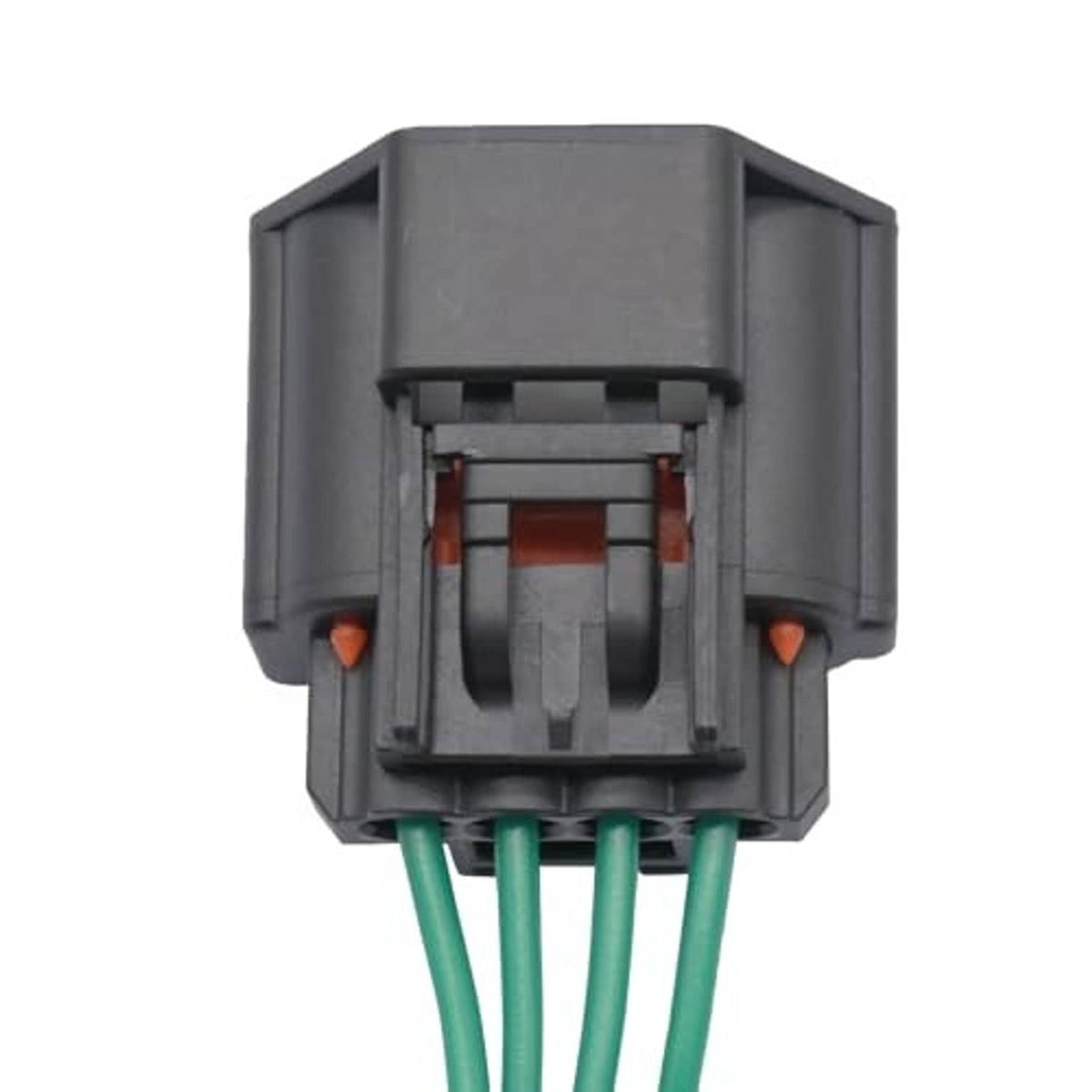Electronic throttle body actuator connector pigtail, exposed terminal side with green leads