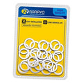 Pack of silver crush washers in a sealed automotive parts card.