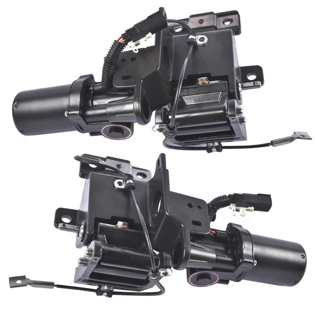 Power running board motor assembly with mounting brackets, black cylindrical housing