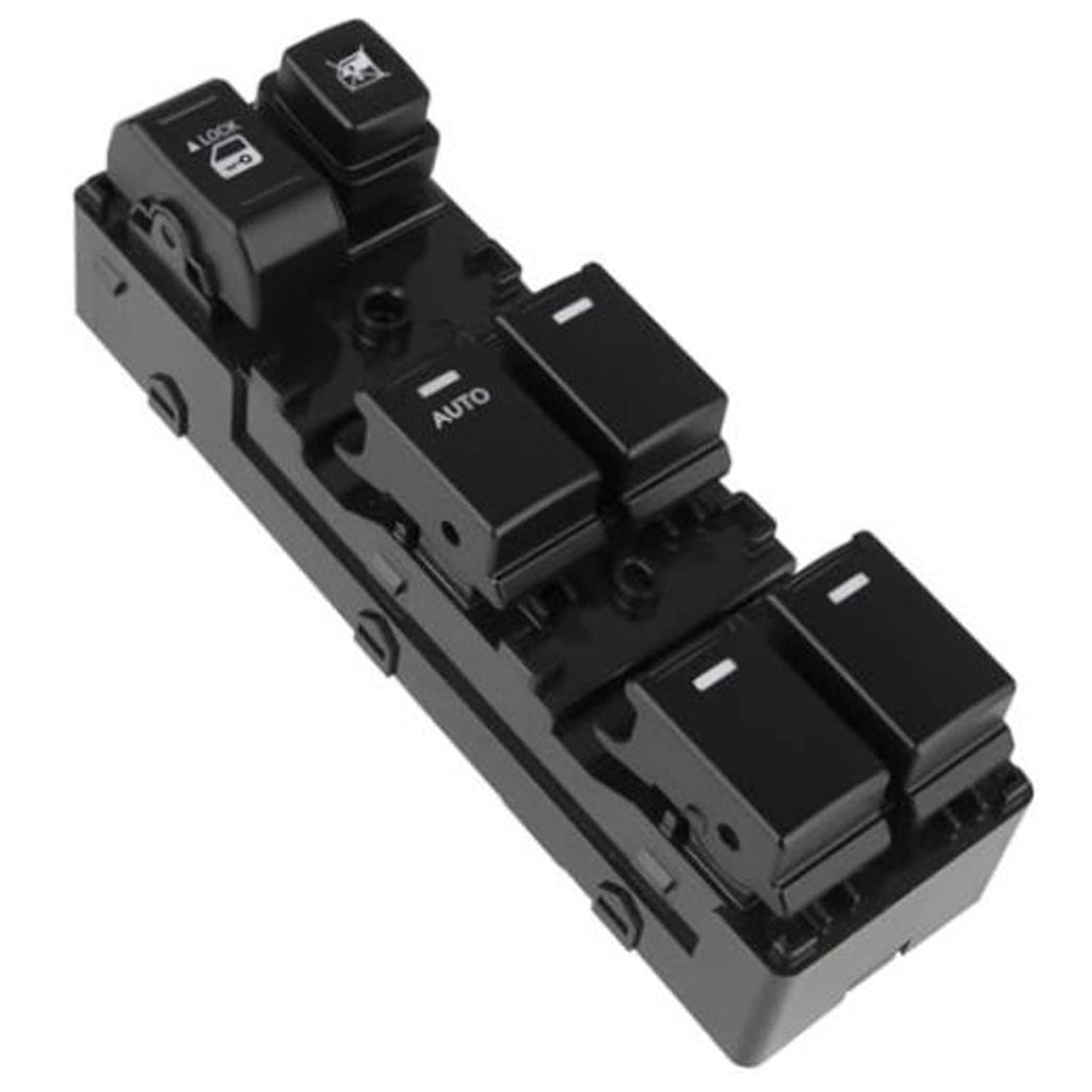 Black master power window switch with four buttons and AUTO rocker