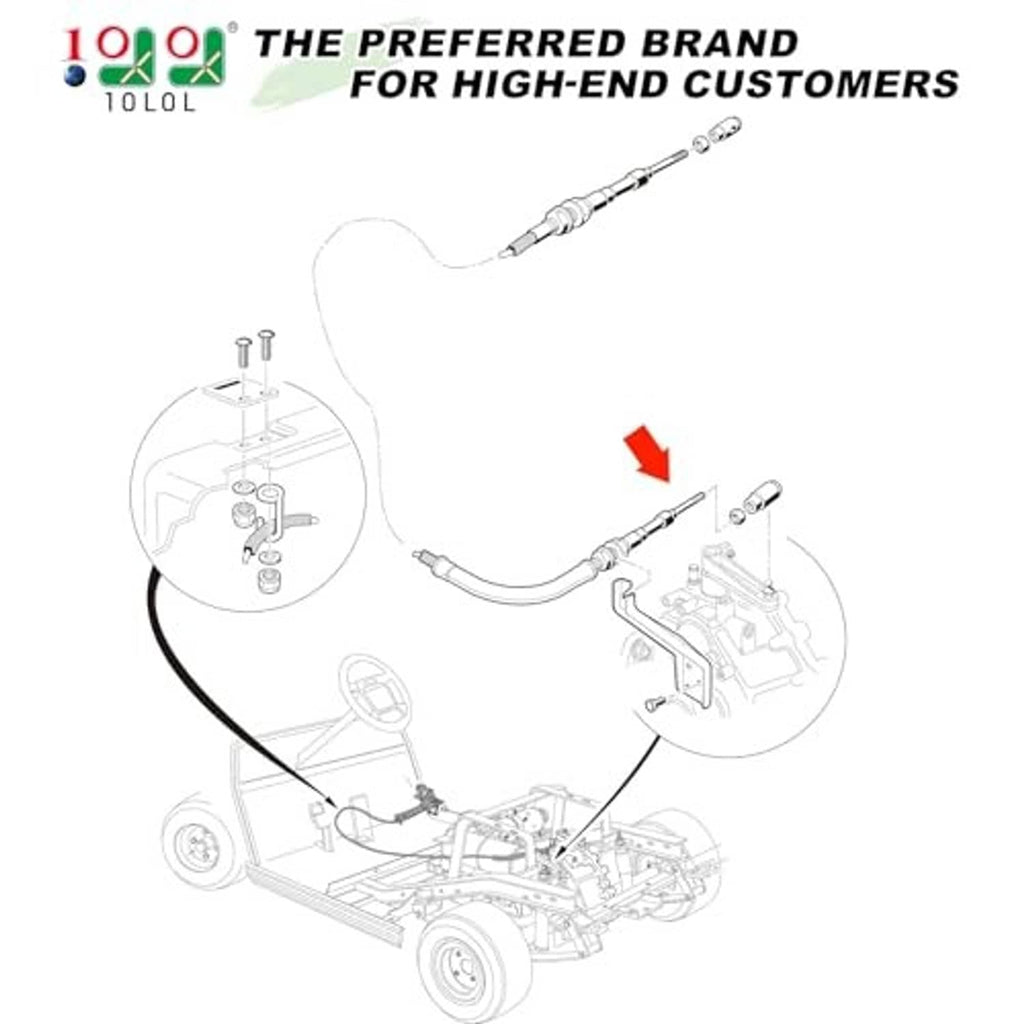 Forward reverse transmission shift cable replacement diagram for golf cart