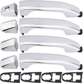 Set of four chrome exterior door handle covers with black mounting pieces