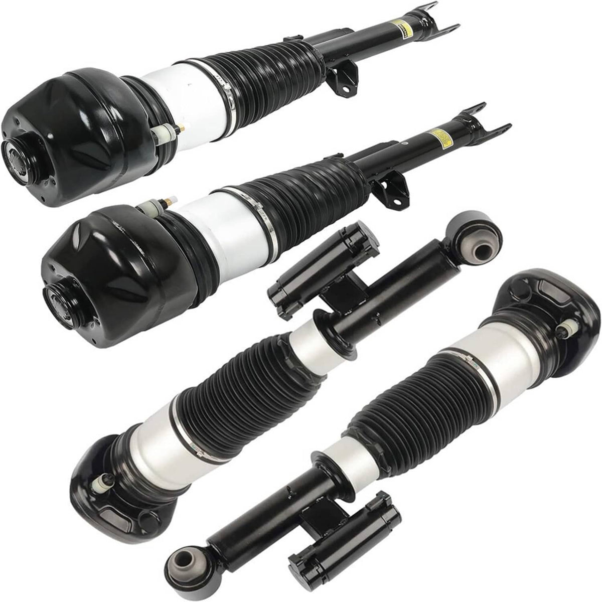 Air suspension strut kit with multiple units, black boots, white center collars