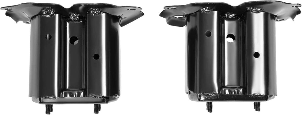 Bumper reinforcement bracket pair, glossy black finish with side mounting tabs