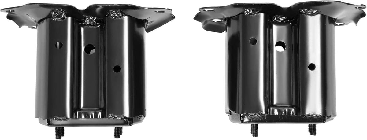 Bumper reinforcement bracket pair, glossy black finish with side mounting tabs