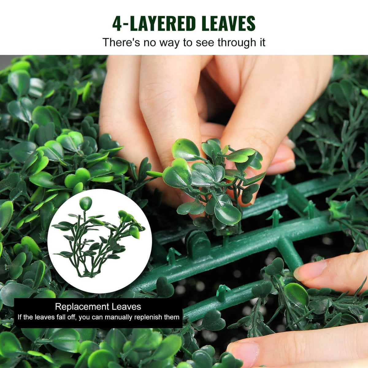 Artificial topiary greenery ball with faux 4-layer leaves