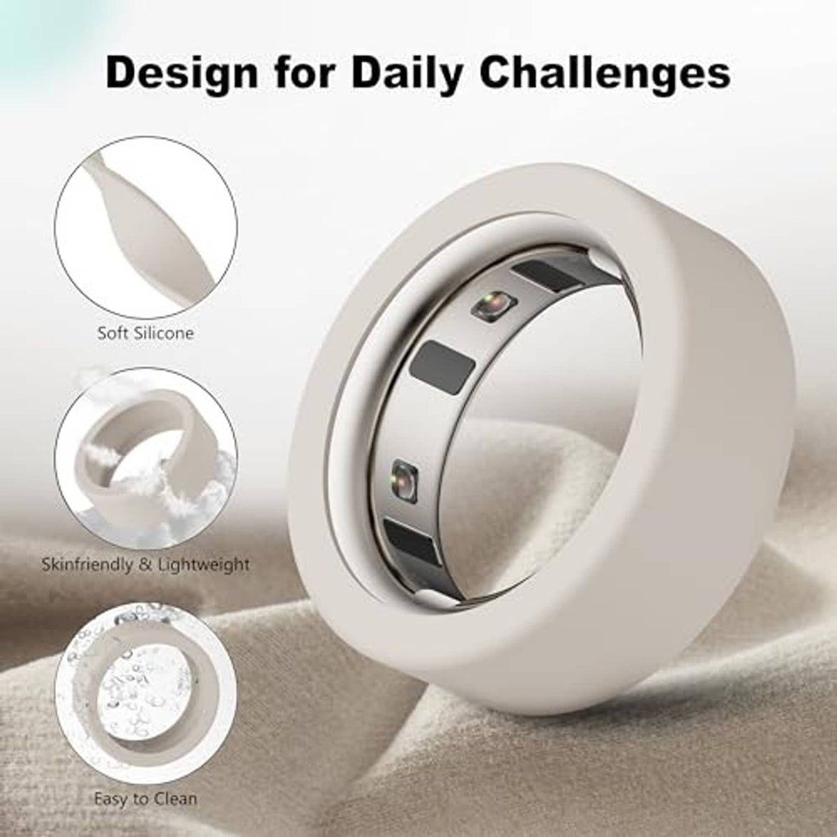 Light silicone ring protector with smooth interior and sensor window