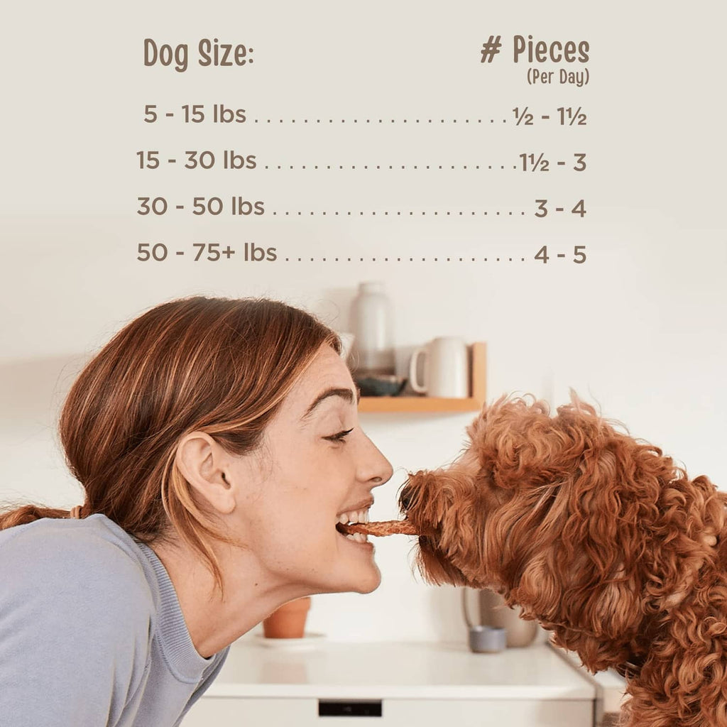 Red-brown dog licking a person’s hand while sharing beef dog treats