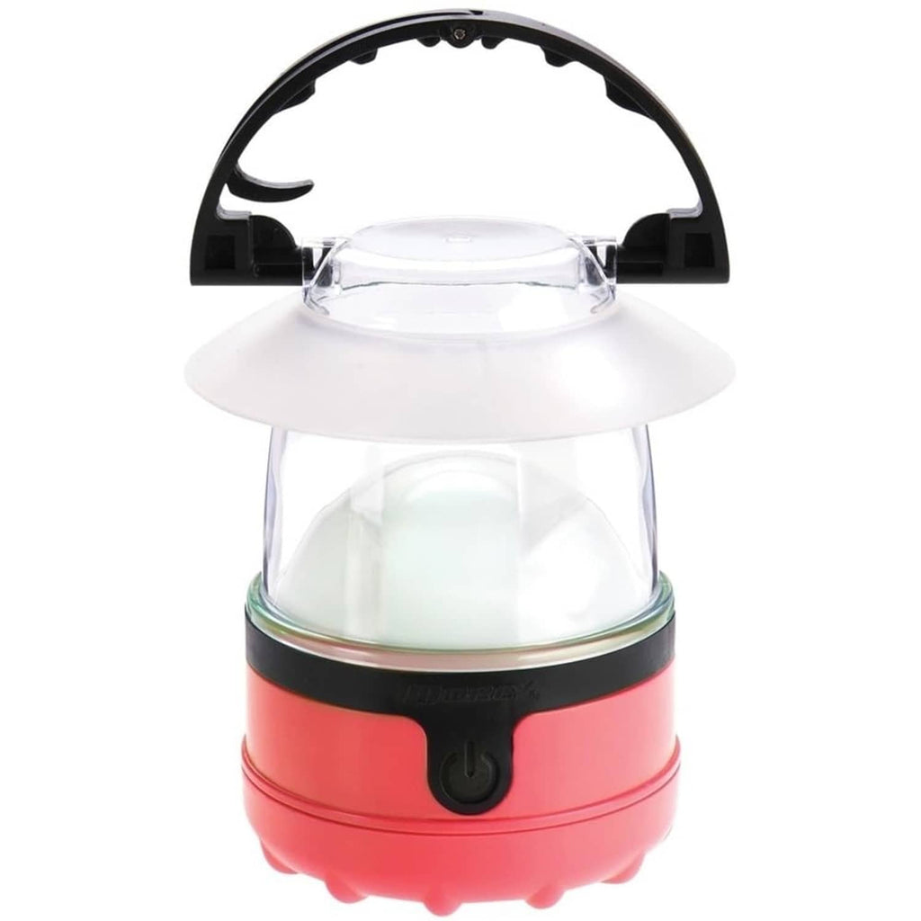 Red LED mini lantern with clear top and handle, compact hanging hook style