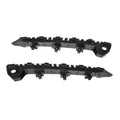Pair of black front bumper mounting brackets with square openings and side holes