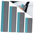 Four-piece squeegee ruler set, gray with teal edges, soft blade for decal smoothing