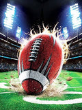 5D diamond painting kit with football-themed colorful canvas, red football with sparkle details