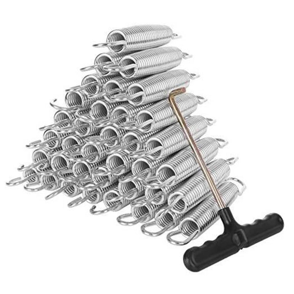 Galvanized steel trampoline replacement springs, coiled with hooked ends, 40-pack
