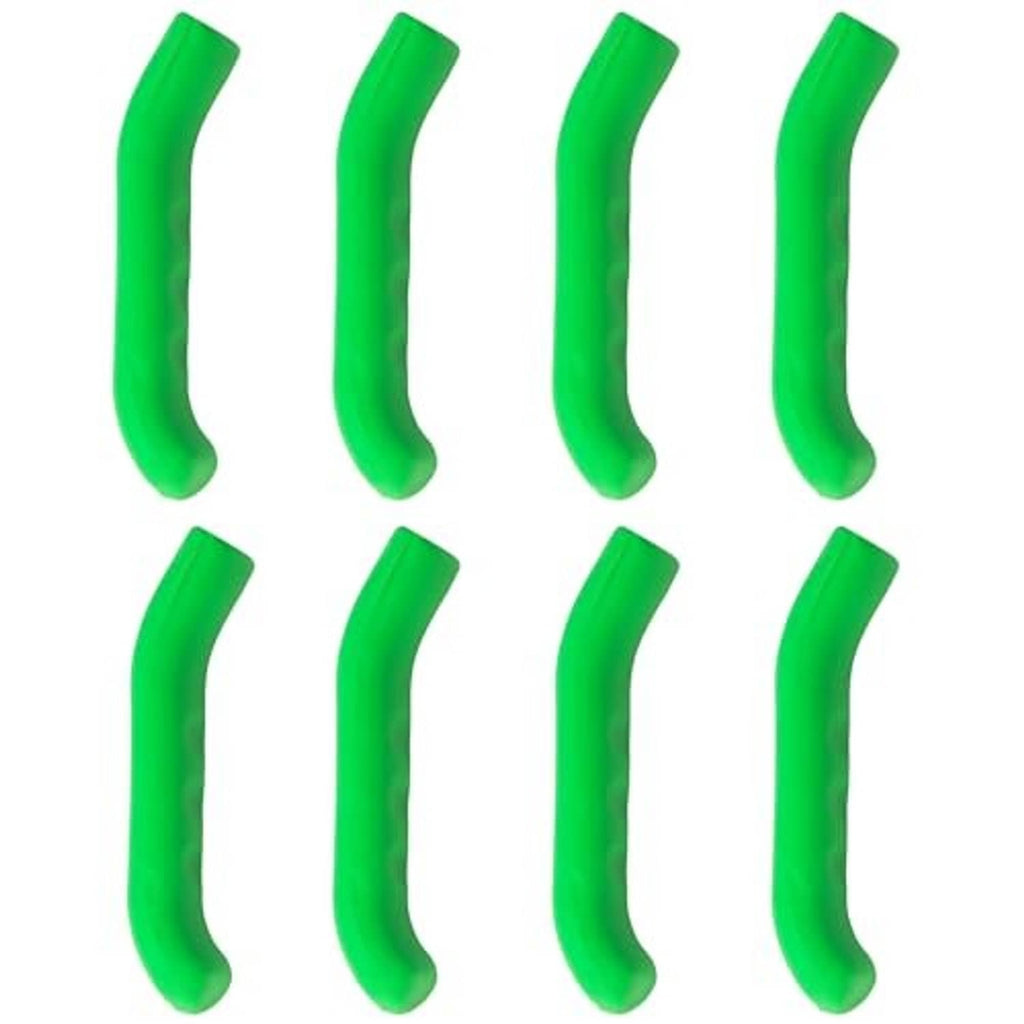 Green silicone brake lever grip covers, multiple curved pieces