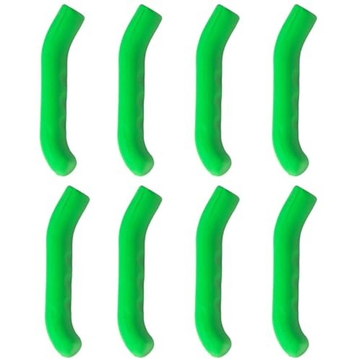 Green silicone brake lever grip covers, multiple curved pieces