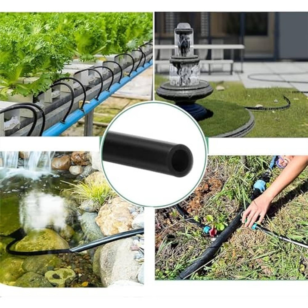 Black silicone tube used outdoors as a continuous line
