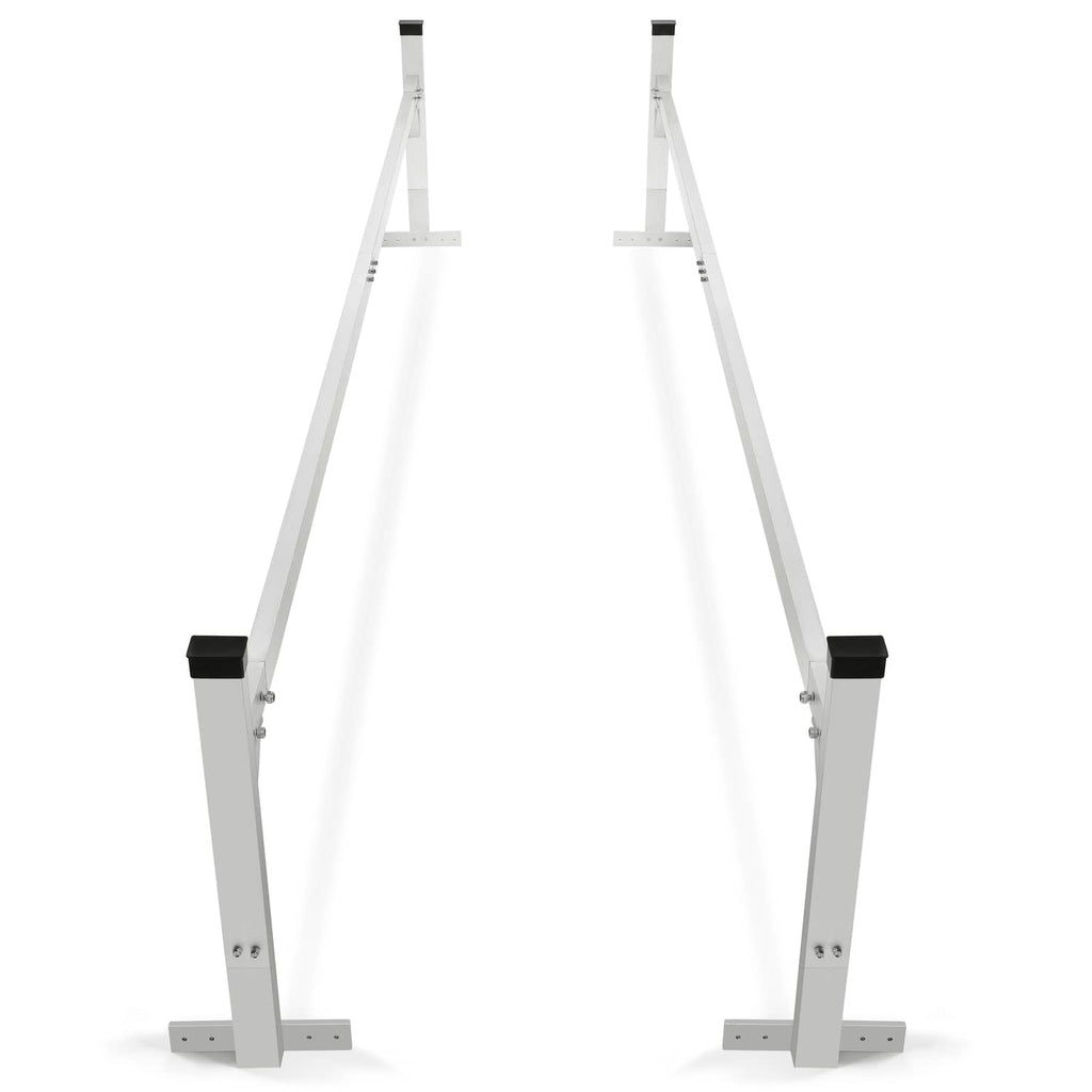Pair of adjustable ladder rack roof mount brackets with legs and black end pads