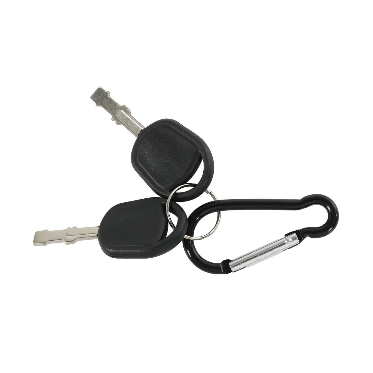 Ignition switch starter with black key fob, key, and wire with metal tip