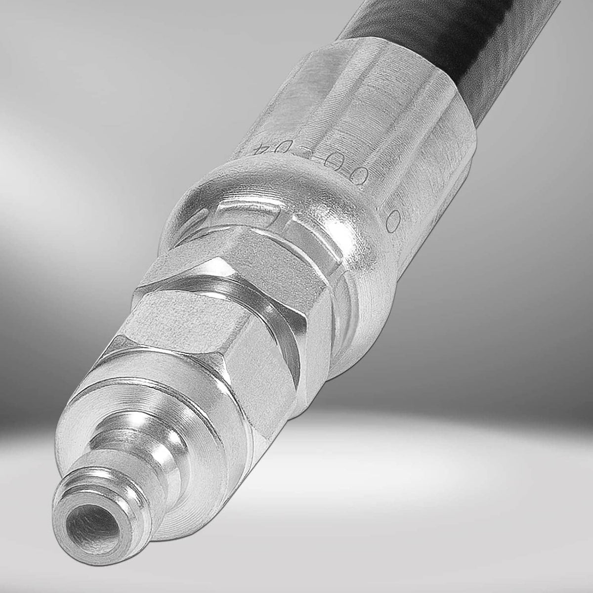 Compression tester adapter with metal coupler and black hose sleeve