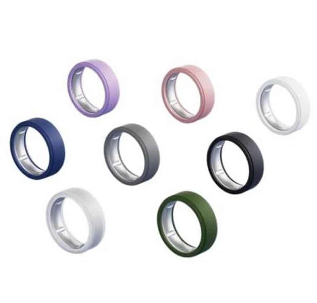 8-pack silicone ring covers in assorted colors for smart rings