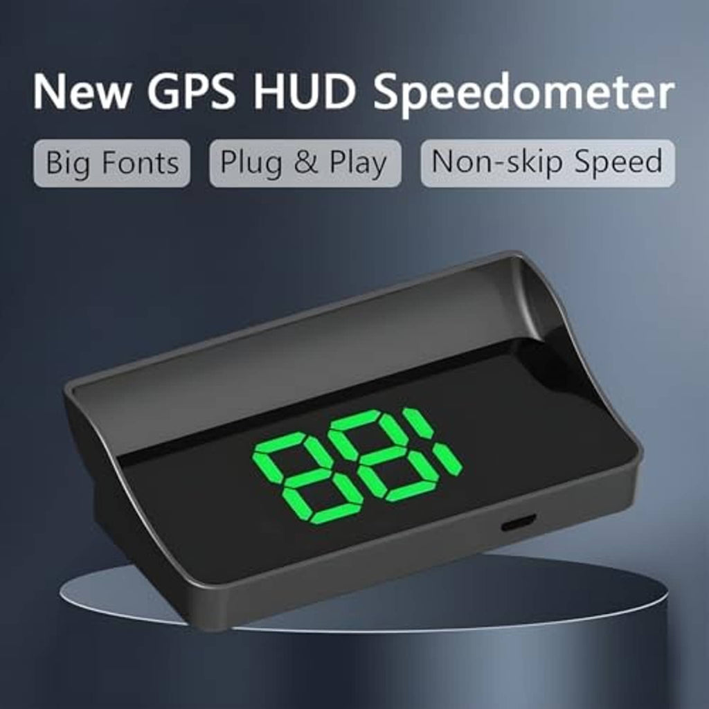 Car GPS HUD speedometer with green “188” digits on a black stand