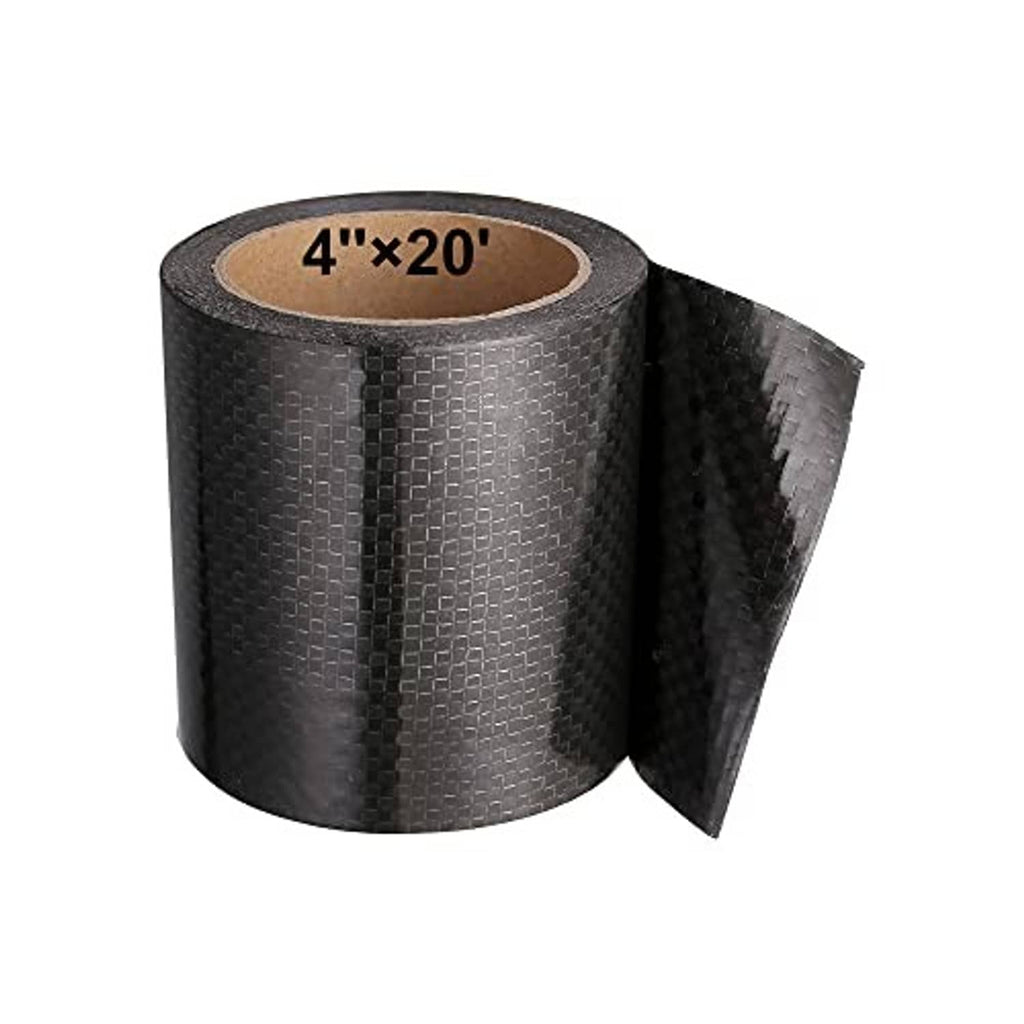 Black waterproof flex repair tape roll with tan inner core, 4 in x 20 ft