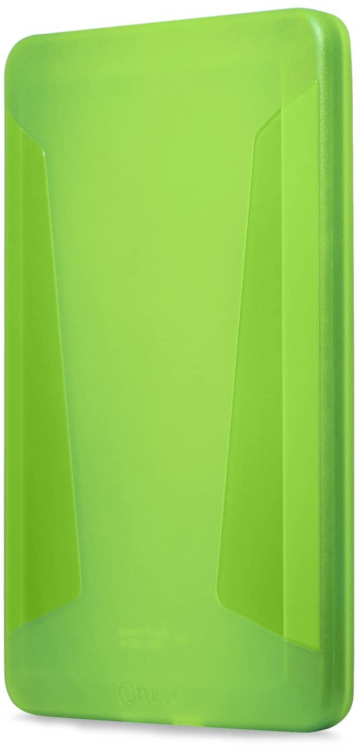 Green protective Kindle case with curved edges and side grip panels