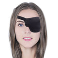 3D contoured black eye patch with elastic strap, covering the left eye