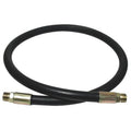 Black hydraulic hose with two metal crimp fittings, 3/8-in x 36-in length