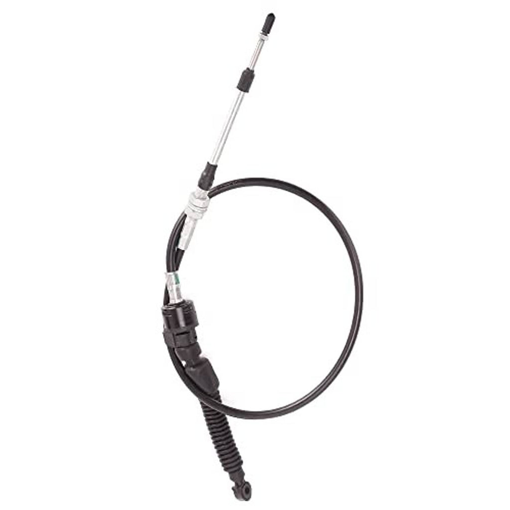 Golf cart shift cable with coiled spring, black connectors, and metal rod end