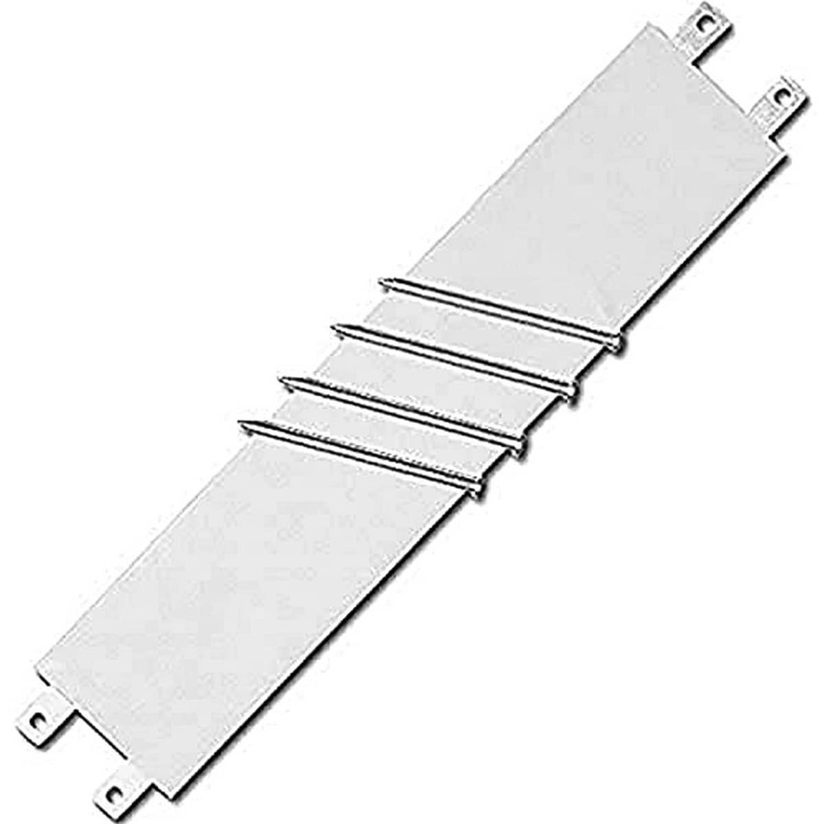 Baseball pitching rubber strip with embedded metal spikes, light gray, long 6x24 size