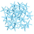 Light blue glitter starfish ornaments, set of multiple starfish shapes