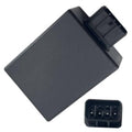 CDI box ignition module with dark rectangular casing and wiring connector