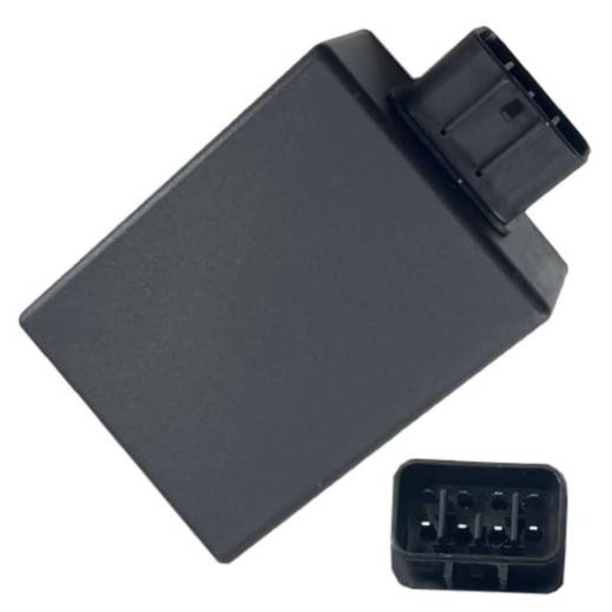CDI box ignition module with dark rectangular casing and wiring connector