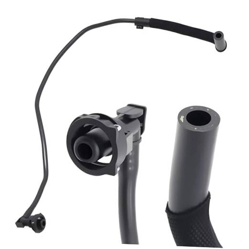 Engine coolant overflow hose assembly, black rubber hoses with vent and connector caps