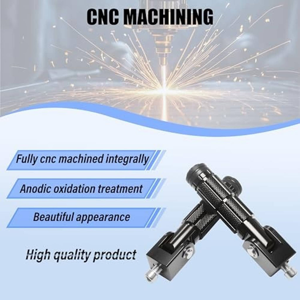 Black CNC-machined metal motorcycle foot pegs with anti-slip knurled surface