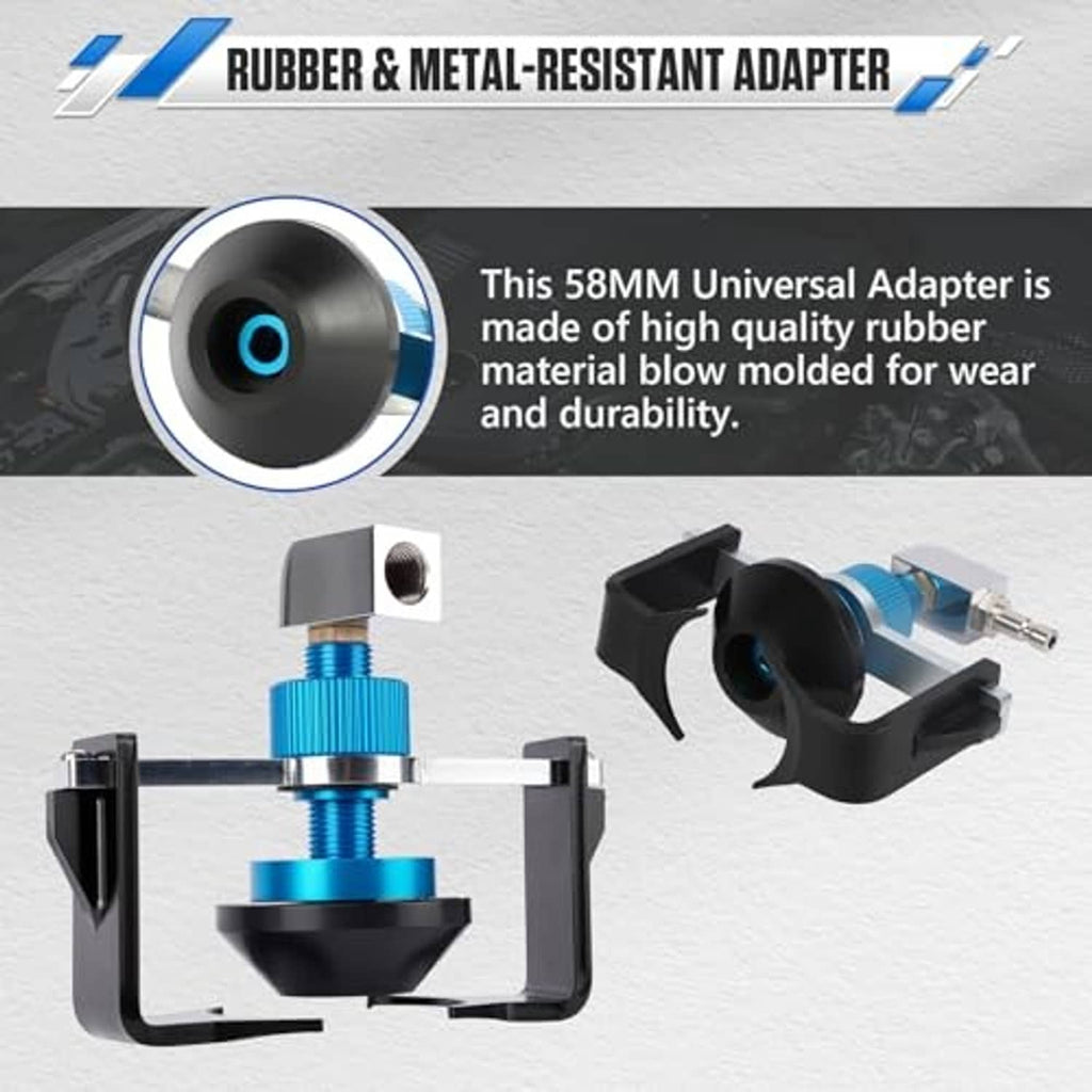 Rubber and metal-resistant universal adapter with blue top and angled mounting clip