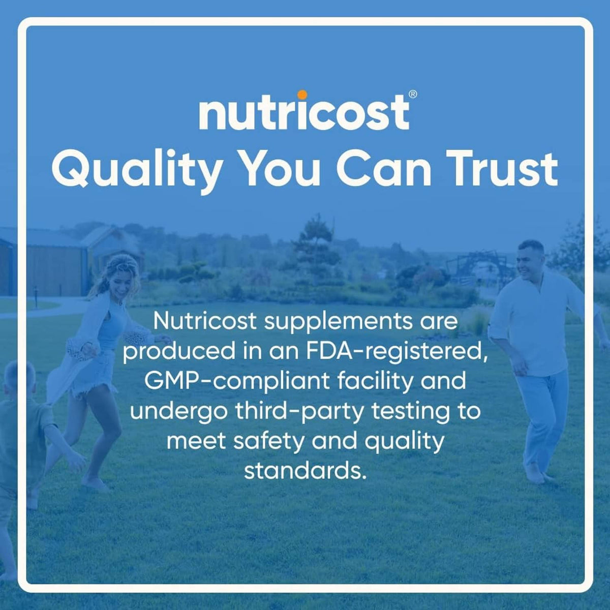 Nutricost quality you can trust banner describing FDA-registered and GMP facilities