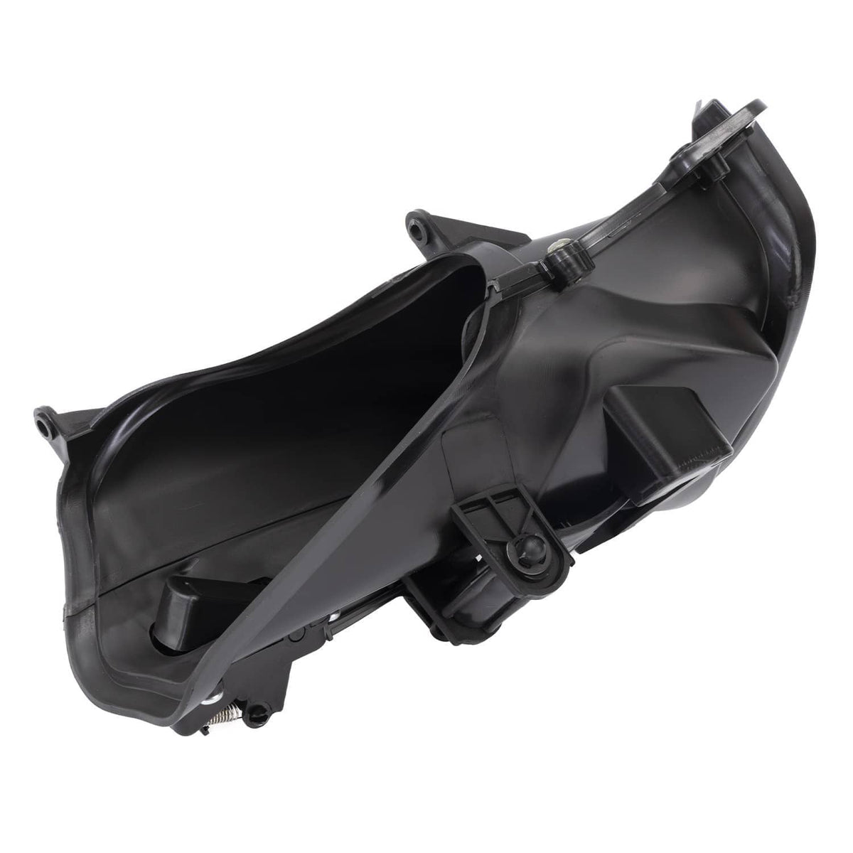 Single black fairing air duct component with integrated bracket and vent opening