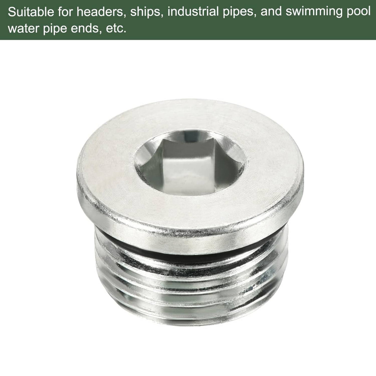 Metal pipe plug with internal hex socket and threaded body
