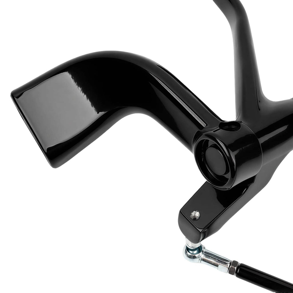 Black mid forward control footpeg lever with mounting bracket and peg base