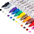 Set of colorful oil-based permanent paint markers with chisel tips and paint dots