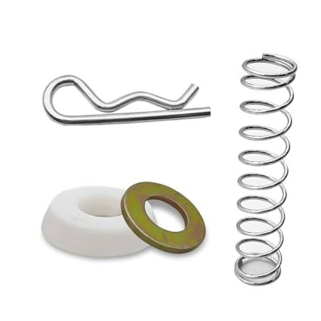 Transmission shifter repair kit: coil spring, metal linkage rod, white bushing, copper ring