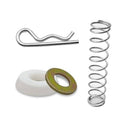 Transmission shifter repair kit: coil spring, metal linkage rod, white bushing, copper ring